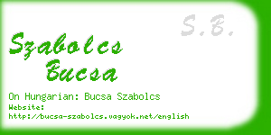 szabolcs bucsa business card